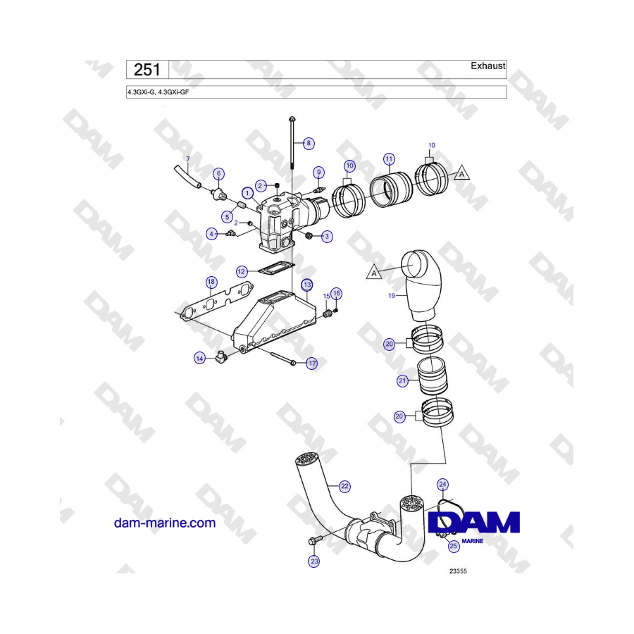 Volvo Penta 4.3L GXI-G / 4.3L GXI-GF - Exhaust