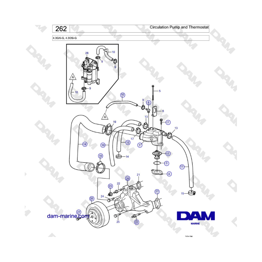 Volvo Penta 4.3L GXI-G - Circulation Pump and Thermostat