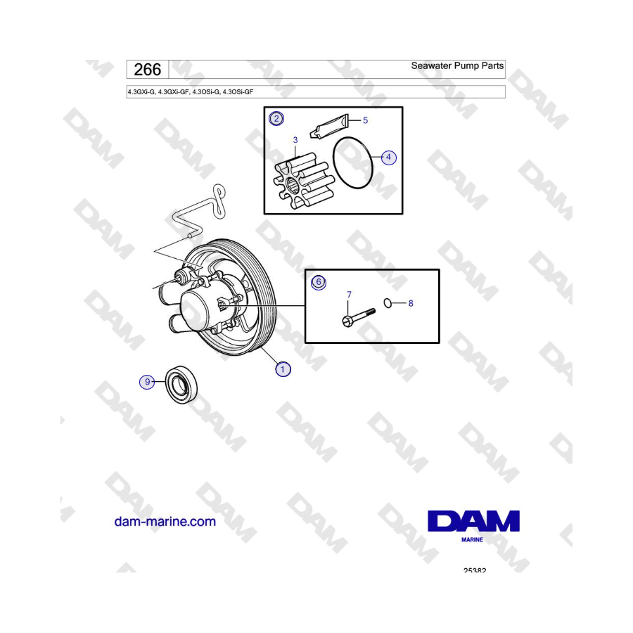 Volvo Penta 4.3L GXI-G / 4.3L GXI-GF - Seawater Pump Parts