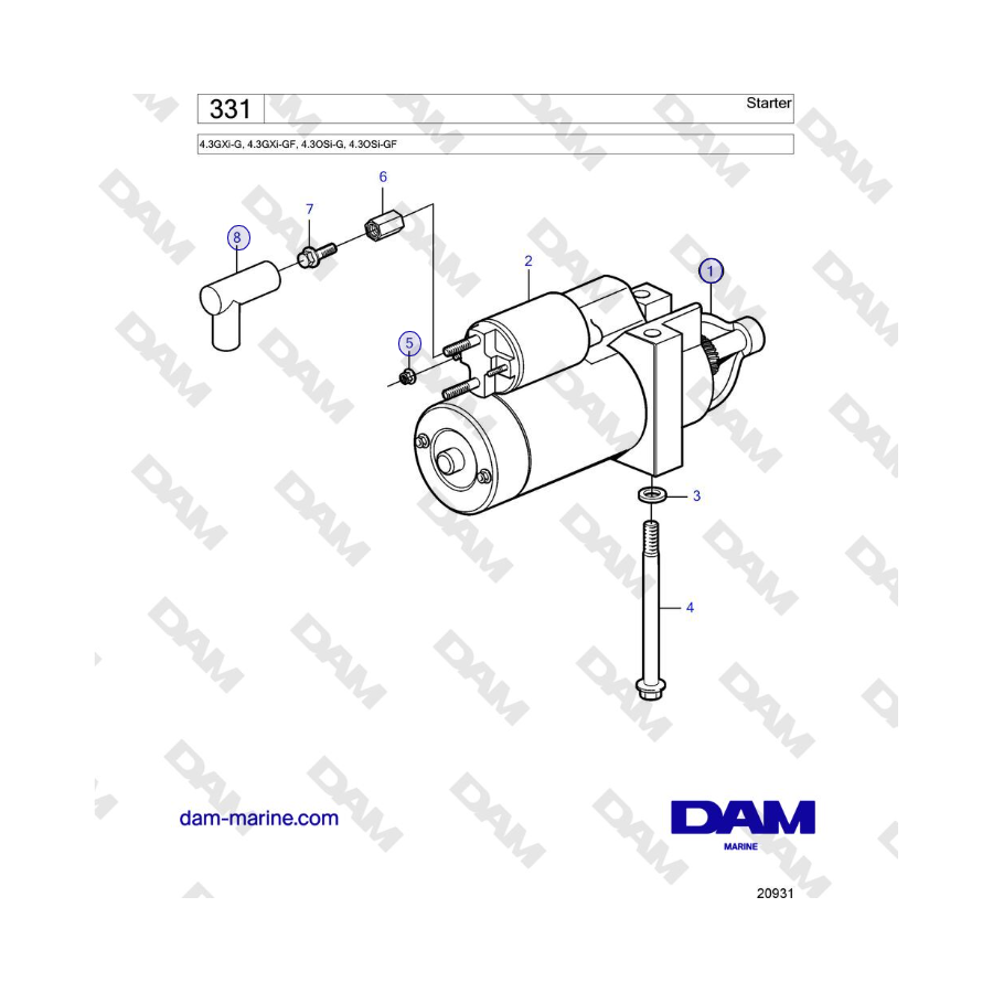 Volvo Penta 4.3L GXI-G / 4.3L GXI-GF - Starter