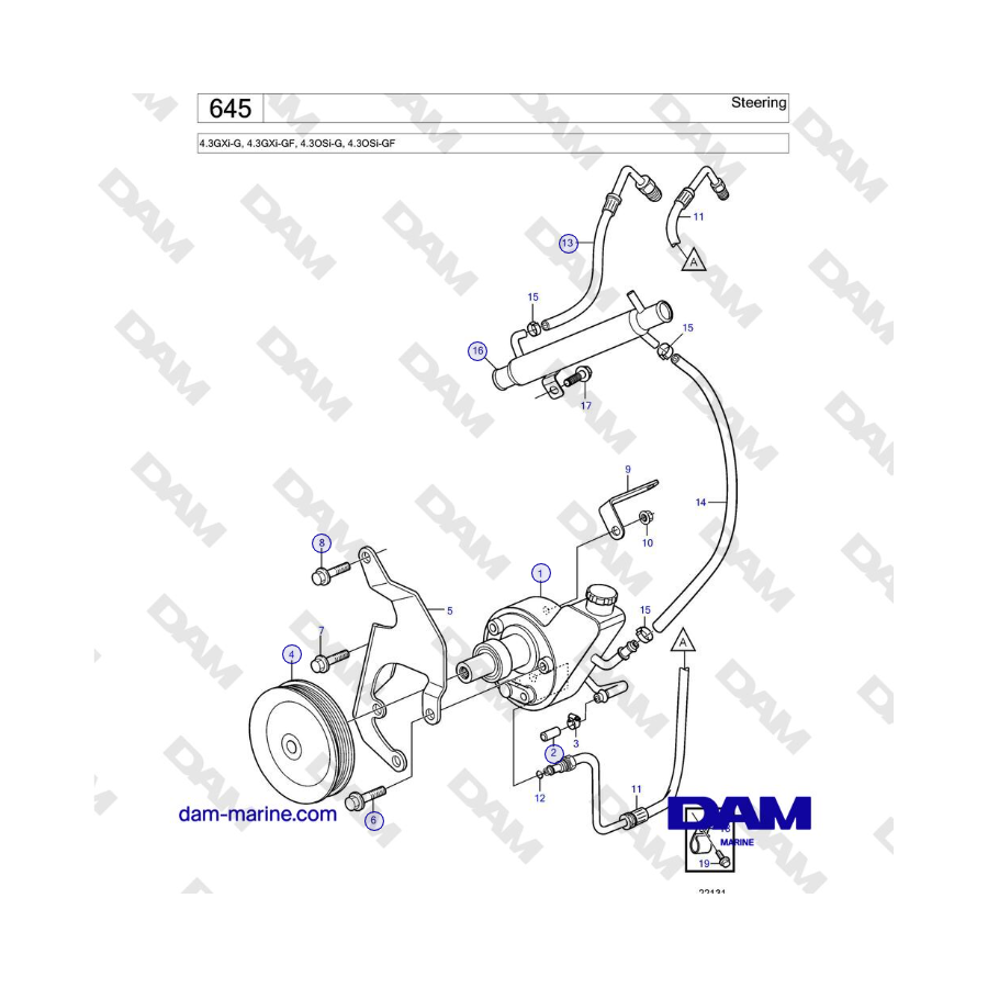 Volvo Penta 4.3L GXI-G / 4.3L GXI-GF - Steering