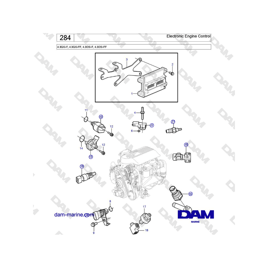 Volvo Penta 4.3GXi-F, 4.3GXi-FF, 4.3OSi-F, 4.3OSi-FF - Electronic Engine Control