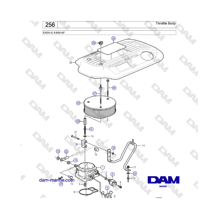 Volvo Penta 5.0L GXI-G / 5.0L GXI-GF - Throttle Body