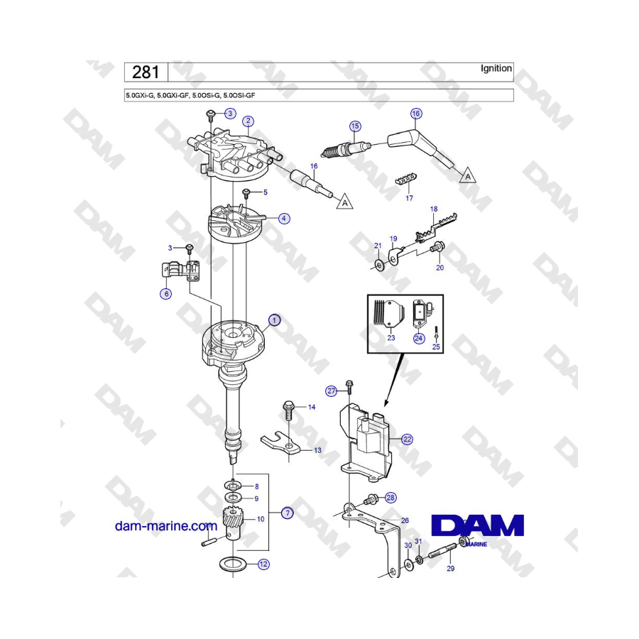 Volvo Penta 5.0L GXI-G / 5.0L GXI-GF /  5.0L GXI-GF / 5.0L OSI-GF - Ignition