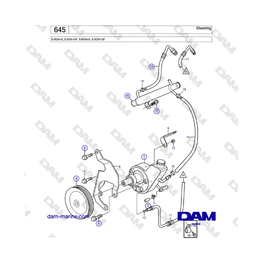 Volvo Penta 5.0L GXI-G / 5.0L GXI-GF / 5.0L OSI-G / 5.0L OSI-GF - Steering