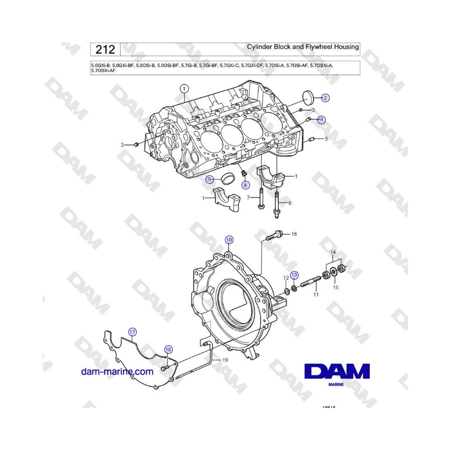 Volvo Penta 5.0L GXI-B / 5.0L GXI-BF / OSI-B / 5.0L OSI-BF - Cylinder ...