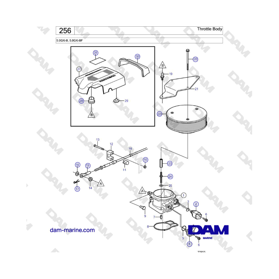 Volvo Penta 5.0GXi-B, 5.0GXi-BF - Throttle Body