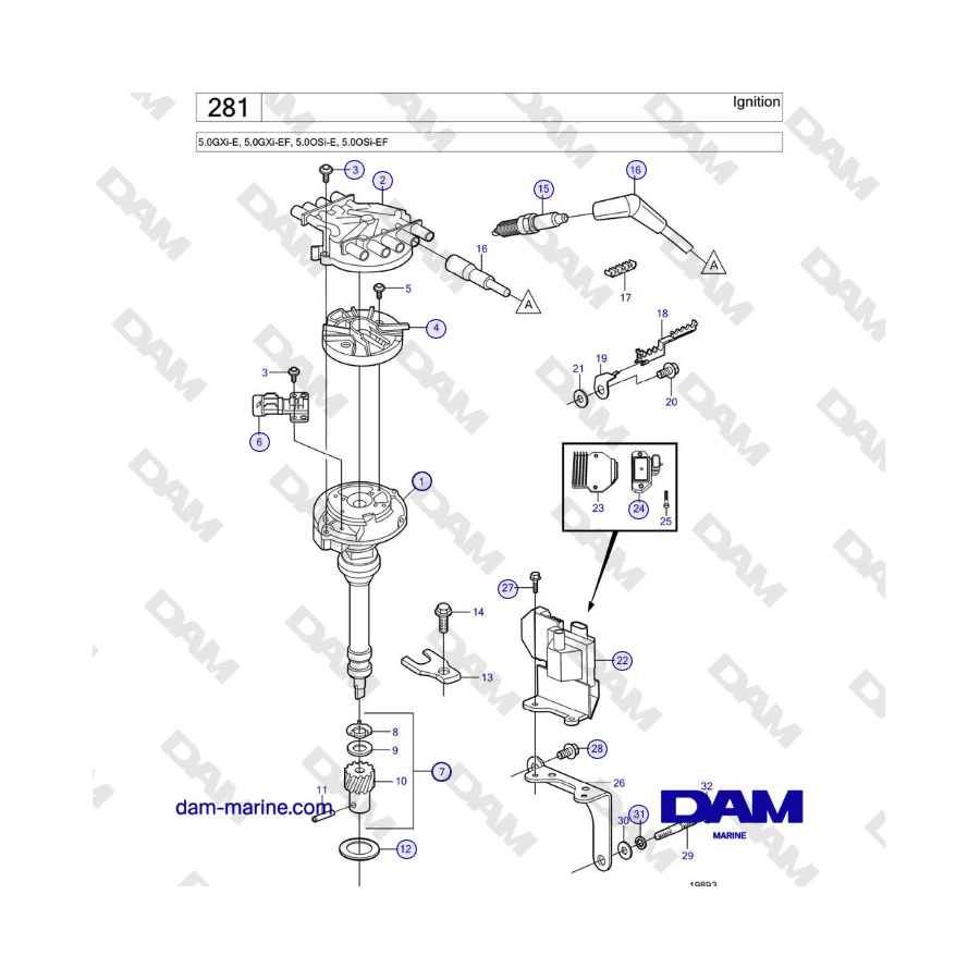 Volvo Penta 5.0GXi-E, 5.0GXi-EF, 5.0OSi-E, 5.0OSi-EF - Ignition