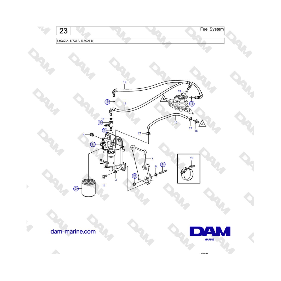 Volvo Penta 5.0GXi-A, 5.7Gi-A, 5.7GXi-B - Fuel System