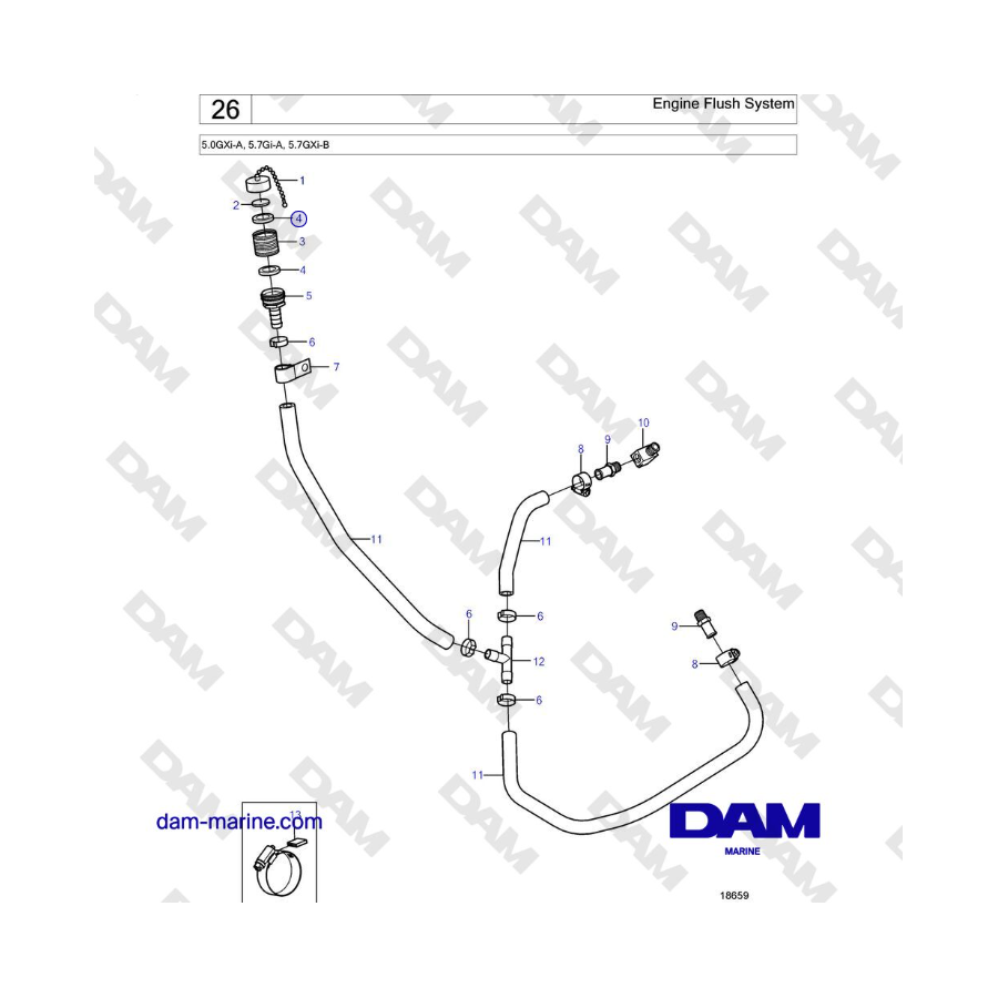 Volvo Penta 5.0GXi-A, 5.7Gi-A, 5.7GXi-B - Engine Flush System