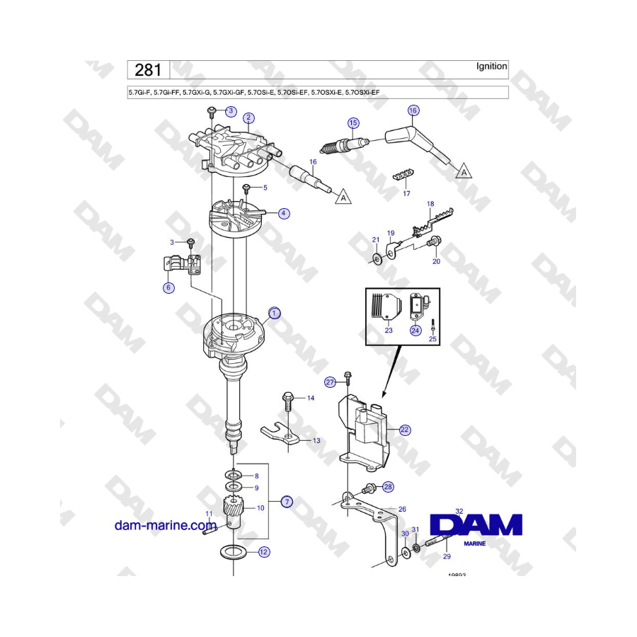 Volvo Penta 5.7Gi-F, 5.7Gi-FF, 5.7GXi-G, 5.7GXi-GF - Ignition 