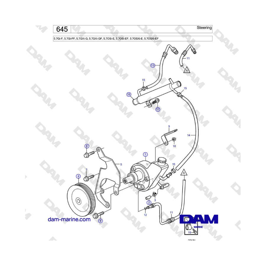 Volvo Penta 5.7Gi-F, 5.7Gi-FF, 5.7GXi-G, 5.7GXi-GF - Steering