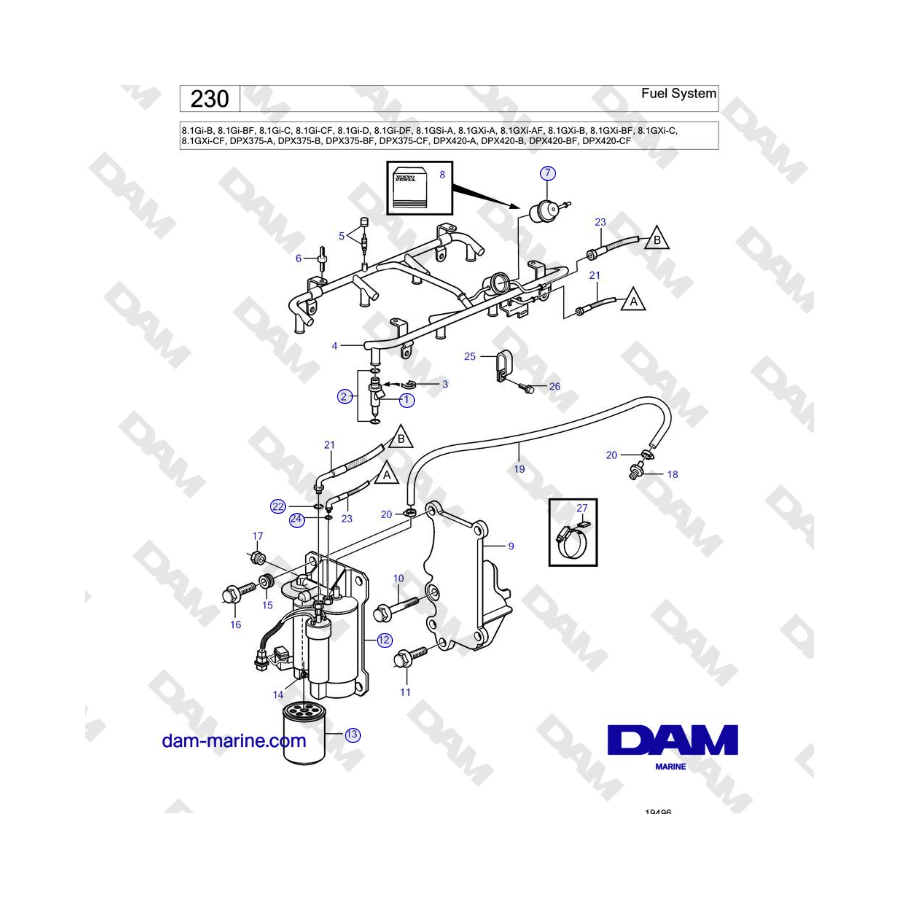 Volvo Penta 8.1Gi-B, 8.1Gi-BF, 8.1Gi-C, 8.1Gi-CF, 8.1Gi-D, 8.1Gi-DF ...