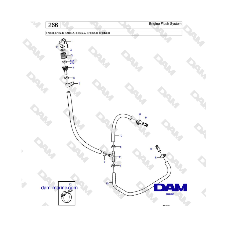 Volvo Penta 8.1Gi-B, 8.1GiI-B, 8.1GXi-A, 8.1GXiI-A - Engine Flush System