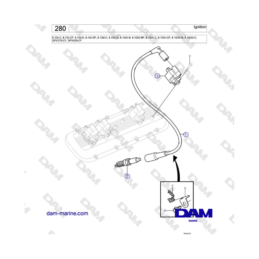 Volvo Penta 8.1Gi-C, 8.1Gi-D, 8.1GiI-C, 8.1GiI-D, 8.1GXi-B, 8.1GXi-BF, 8.1GXi-C - Ignition