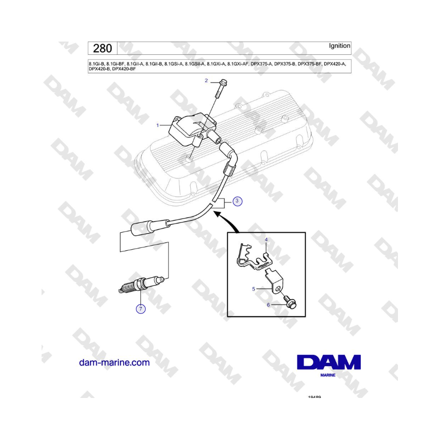 Volvo Penta 8.1Gi-B, 8.1Gi-BF, 8.1GiI-A, 8.1GiI-B, 8.1GSi-A, 8.1GSiI-A, 8.1GXi-A, 8.1GXi-AF - Ignition 