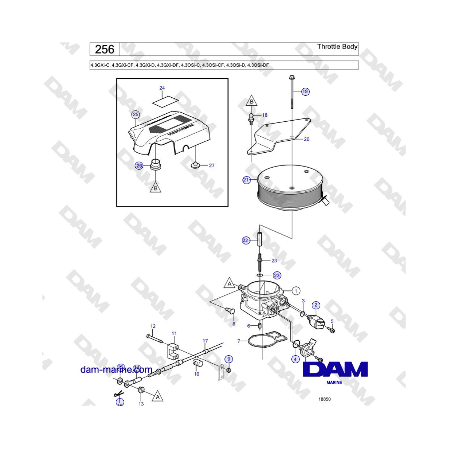 Volvo Penta 4.3GXi-C, 4.3GXi-CF, 4.3GXi-D, 4.3GXi-DF - Throttle Body