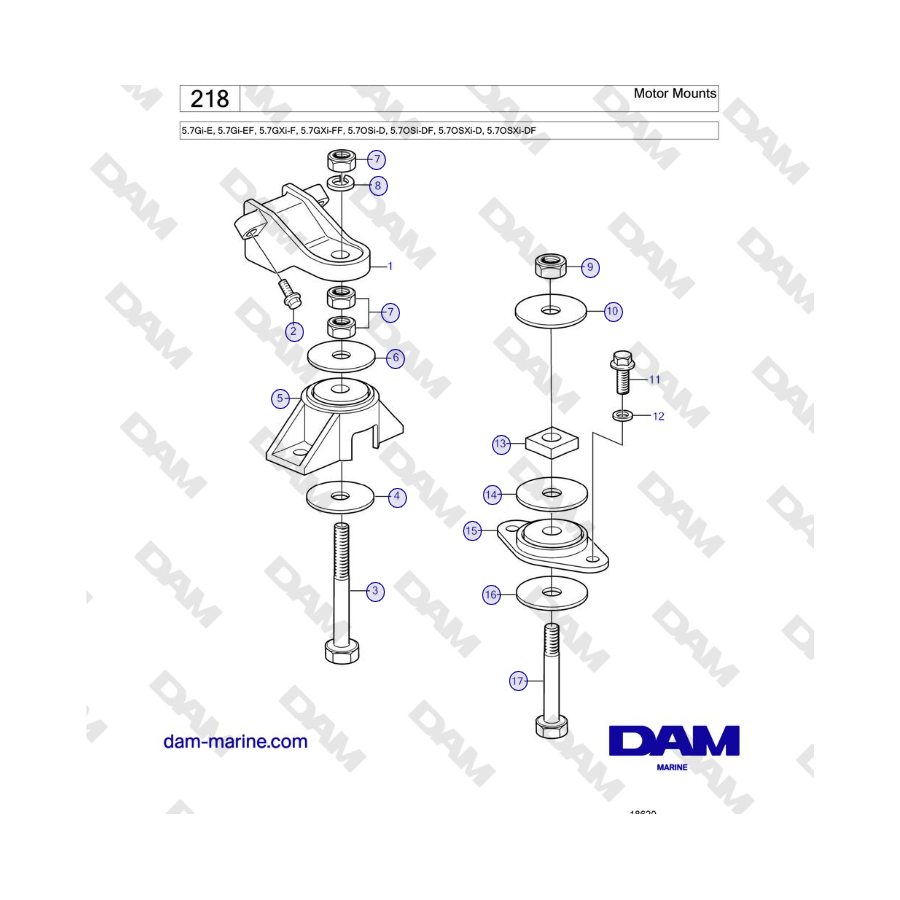 Volvo Penta 5.7Gi-E, 5.7Gi-EF, 5.7GXi-F, 5.7GXi-FF - Motor Mounts