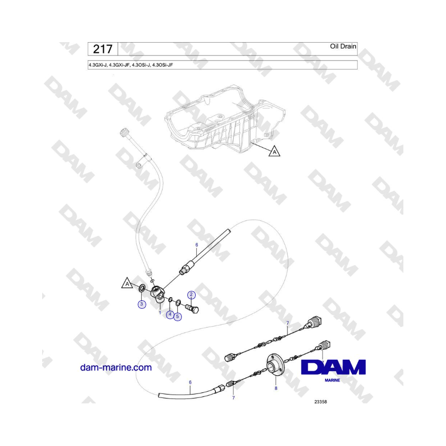 Volvo Penta 4.3GXi-J, 4.3GXi-JF, 4.3OSi-J, 4.3OSi-JF - Oil Drain 