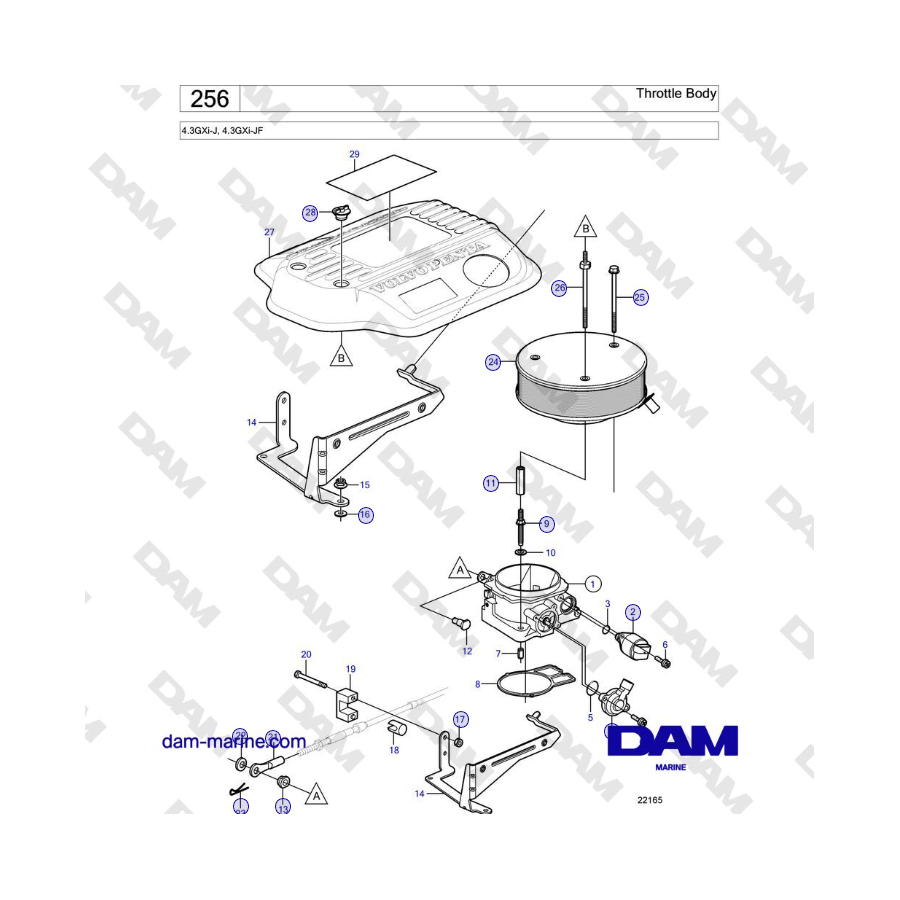 Volvo Penta 4.3GXi-J, 4.3GXi-JF - Throttle Body 