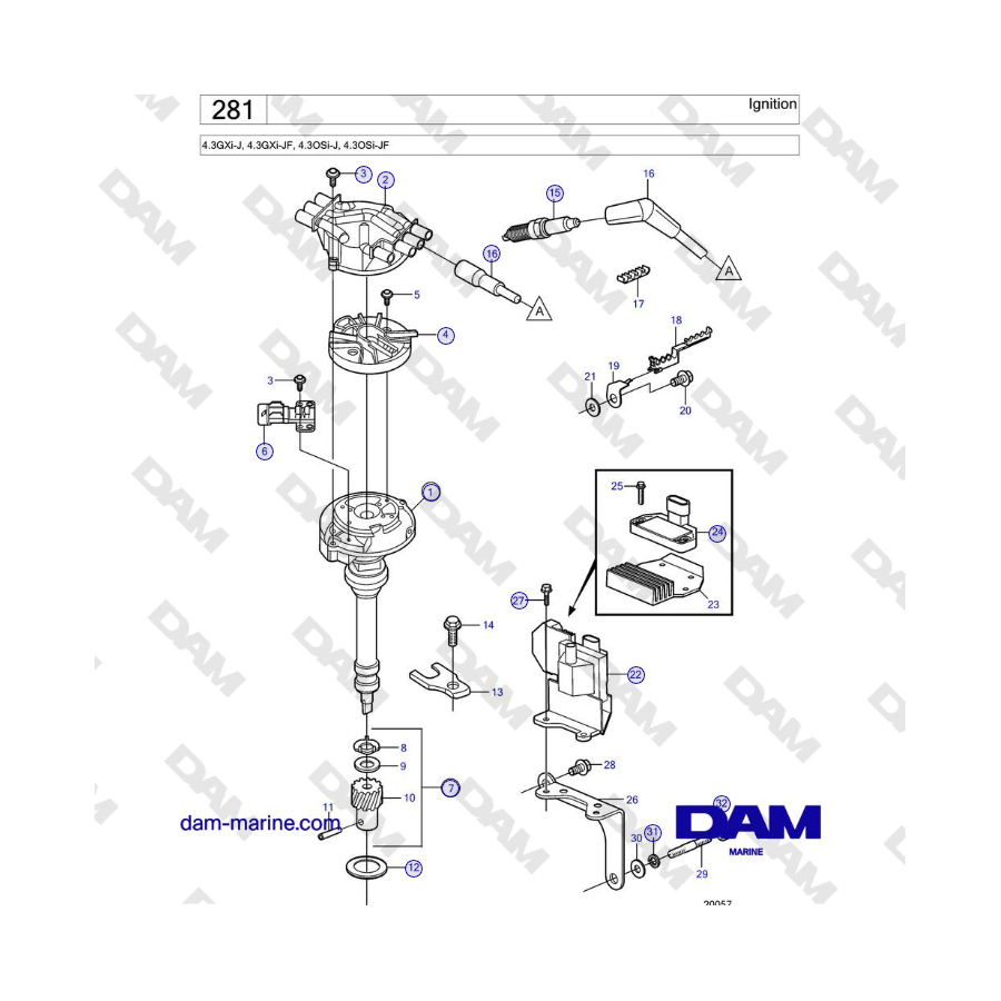 Volvo Penta 4.3GXi-J, 4.3GXi-JF, 4.3OSi-J, 4.3OSi-JF - Ignition