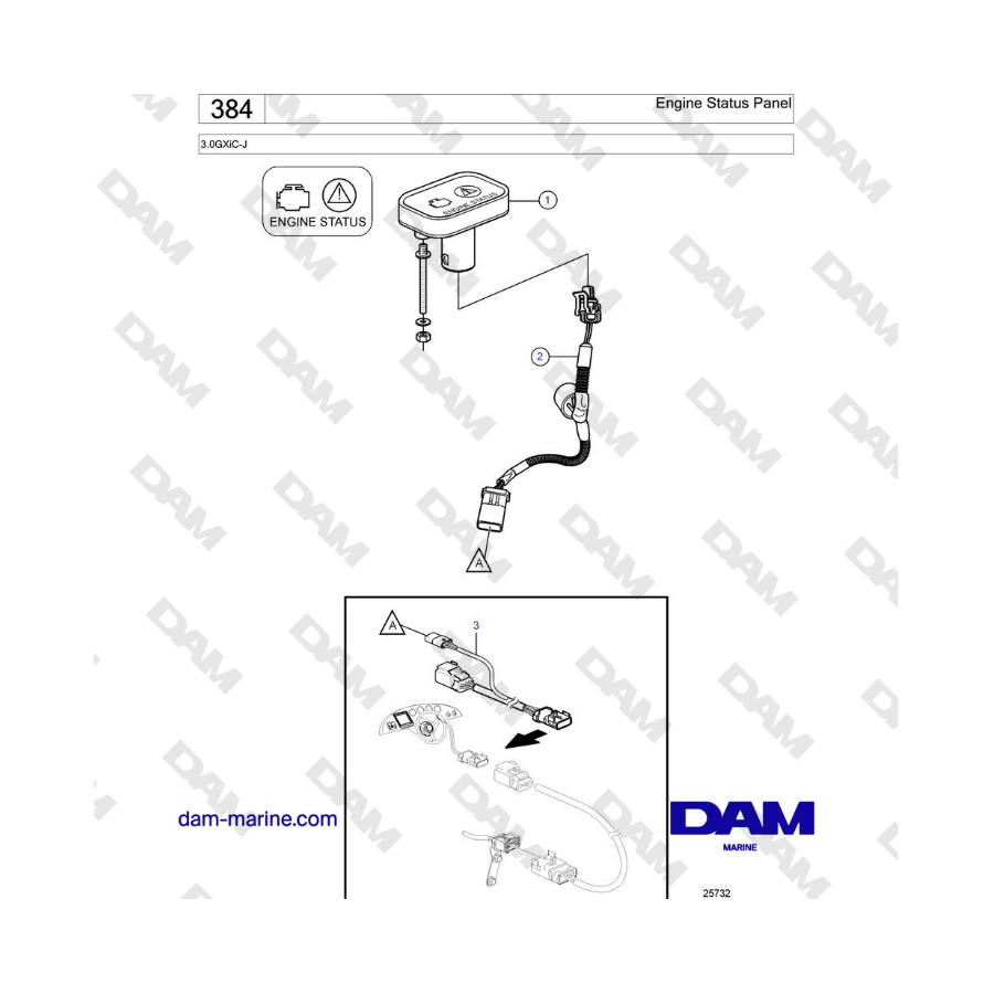 Volvo Penta 3.0GXiC-J - Engine Status Panel