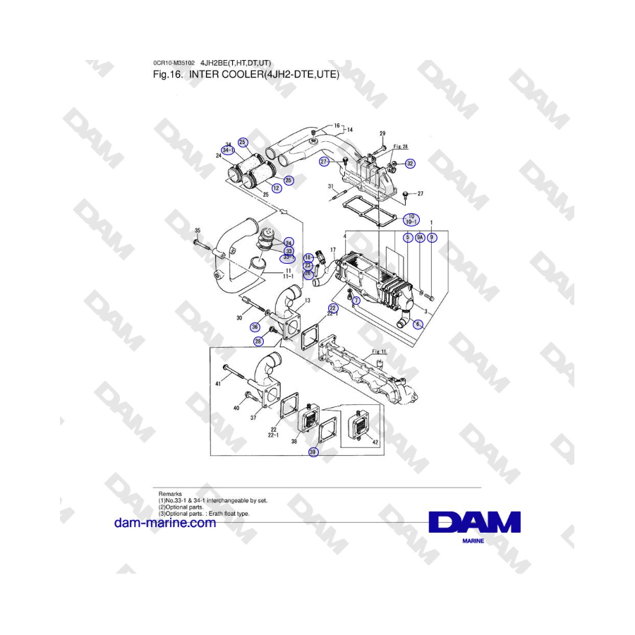 Yanmar 4JH2-DTE, 4JH2-UTE -  INTER COOLER