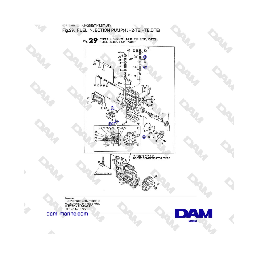 Yanmar 4JH2-DTE, 4JH2-HTE, 4JH2-TE - FUEL INJECTION PUMP