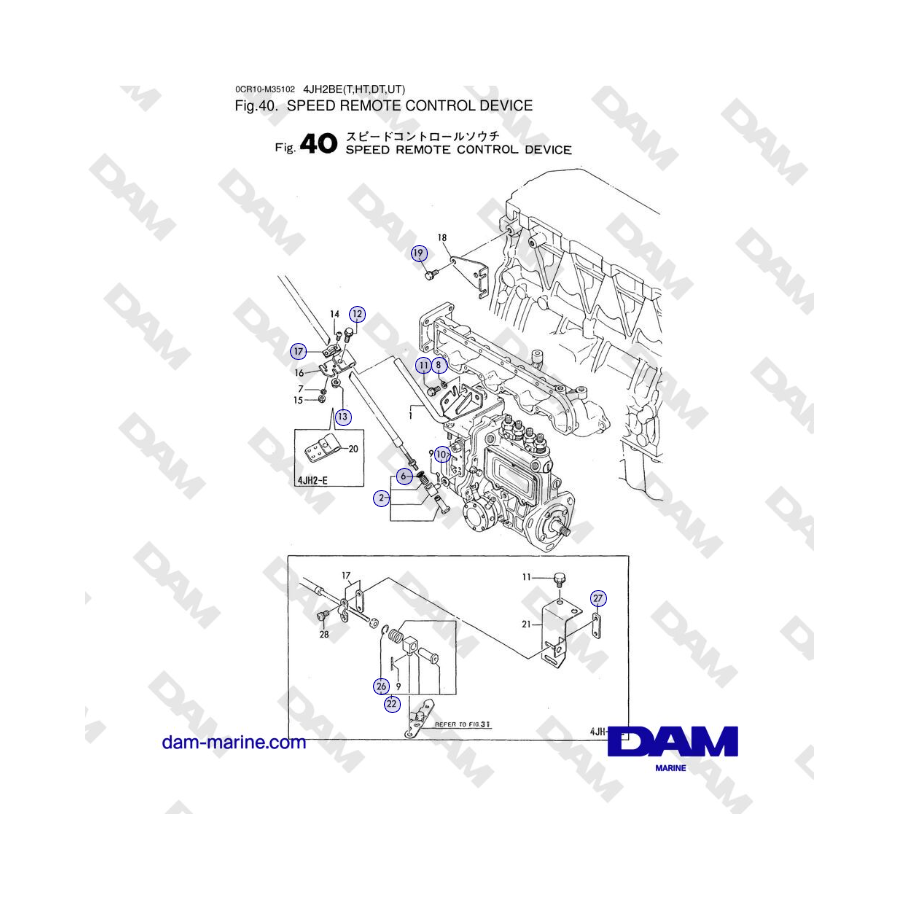 Yanmar 4JH2-DTE, 4JH2-UTE, 4JH2-HTE, 4JH2-E - SPEED REMOTE CONTROL DEVICE