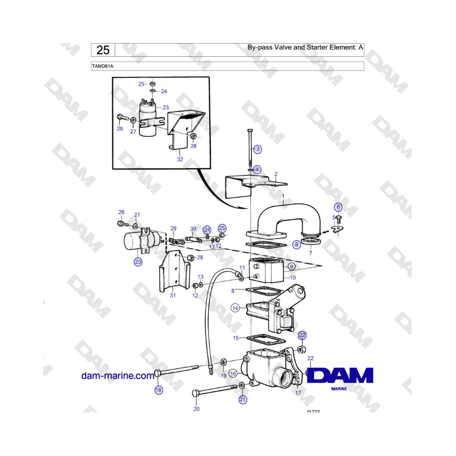 Volvo Penta TAMD61A - By-pass Valve and Starter Element: A