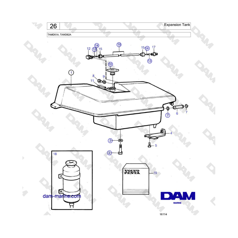 Volvo Penta TAMD61A, TAMD62A - Expansion Tank