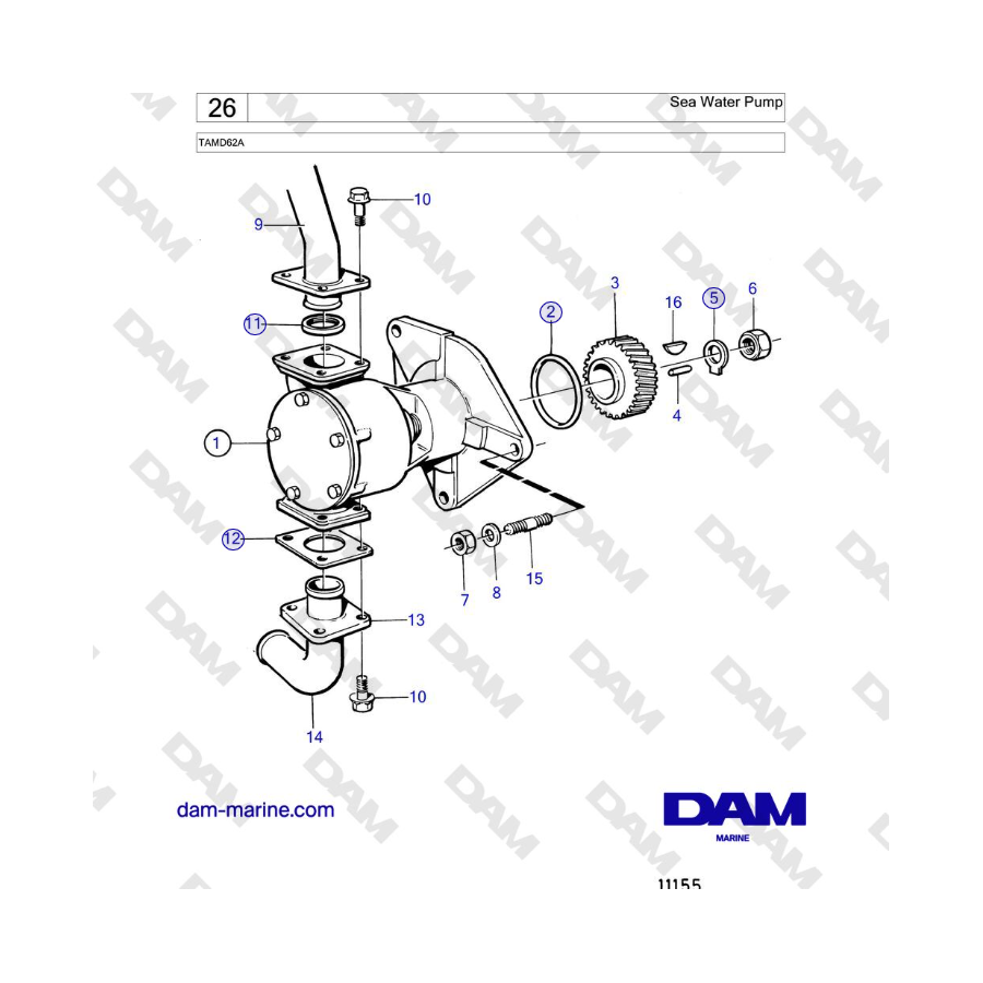 Volvo Penta TAMD62A - Sea Water Pump