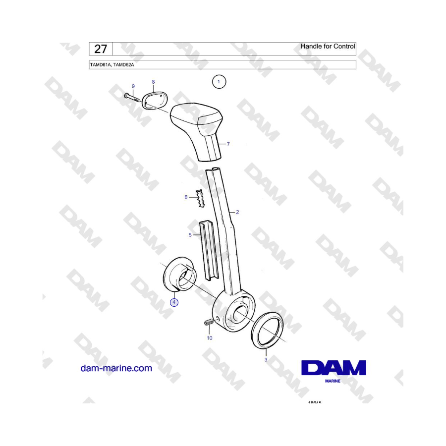 Volvo Penta TAMD61A, TAMD62A - Handle for Control