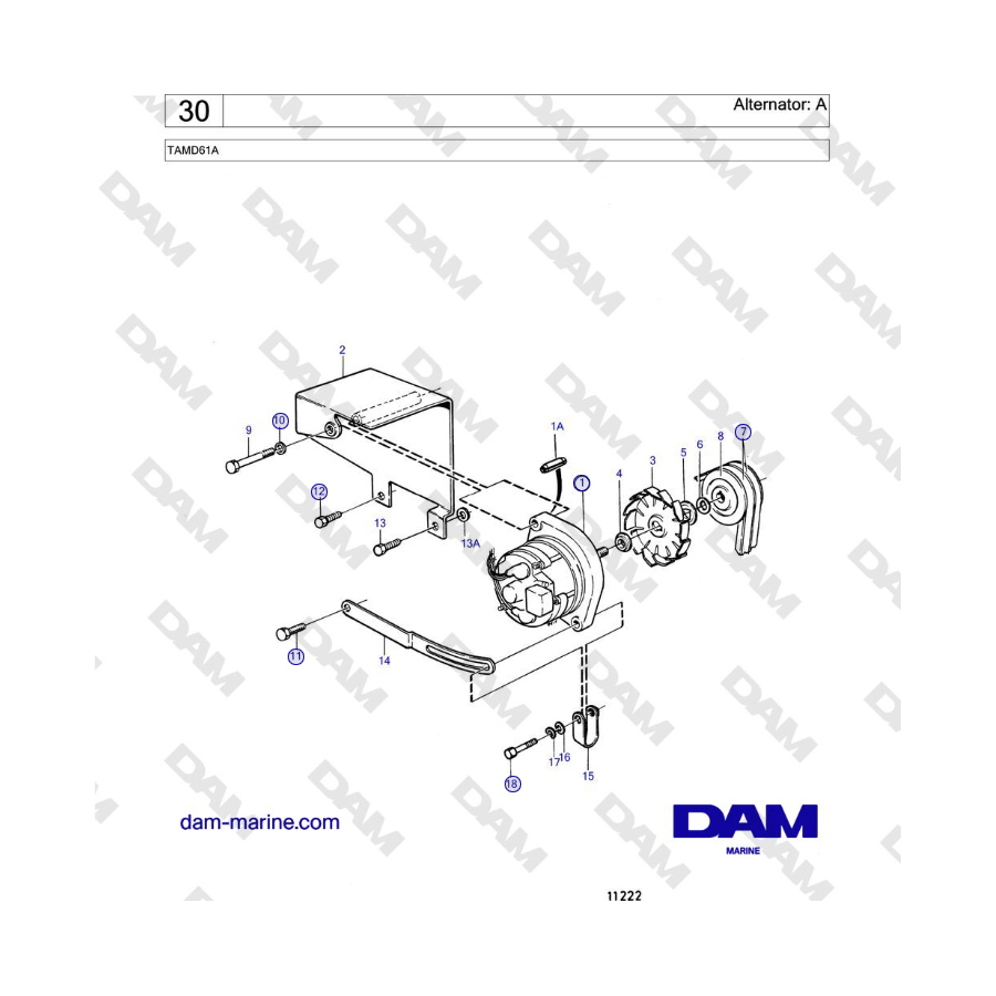 Volvo Penta TAMD61A - Alternator: A 