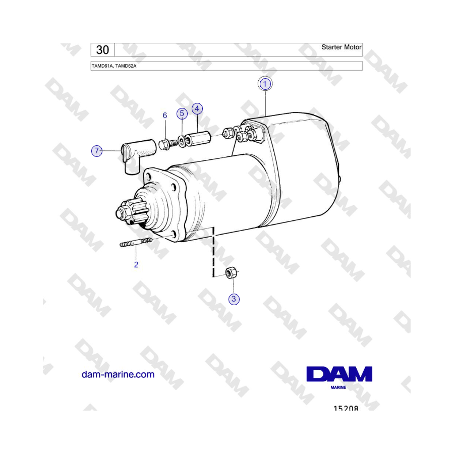 Volvo Penta TAMD61A, TAMD62A - Starter Motor