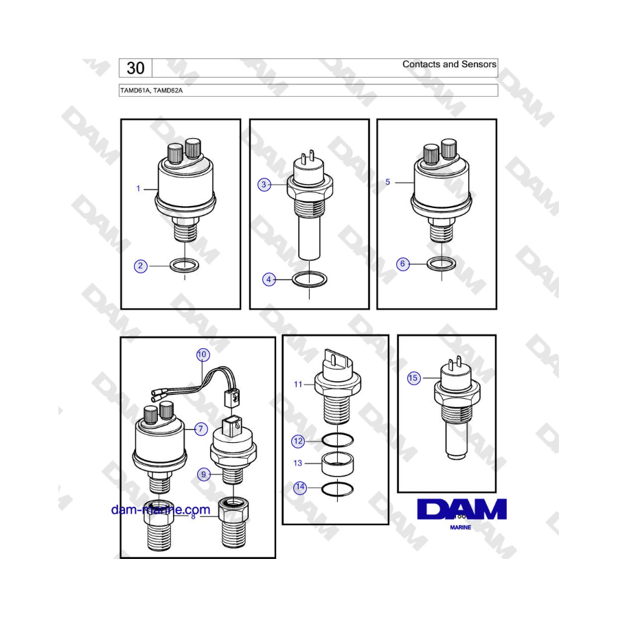 Volvo Penta TAMD61A, TAMD62A - Contacts and Sensors