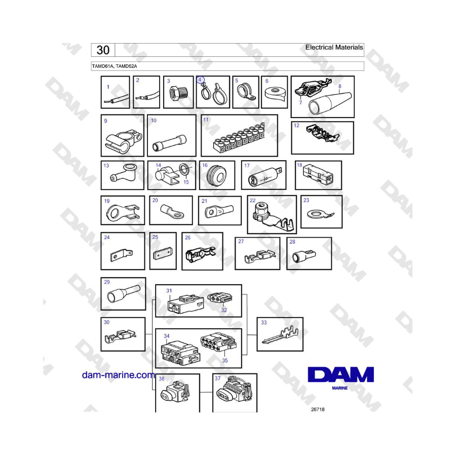 Volvo Penta TAMD61A, TAMD62A - Electrical Materials