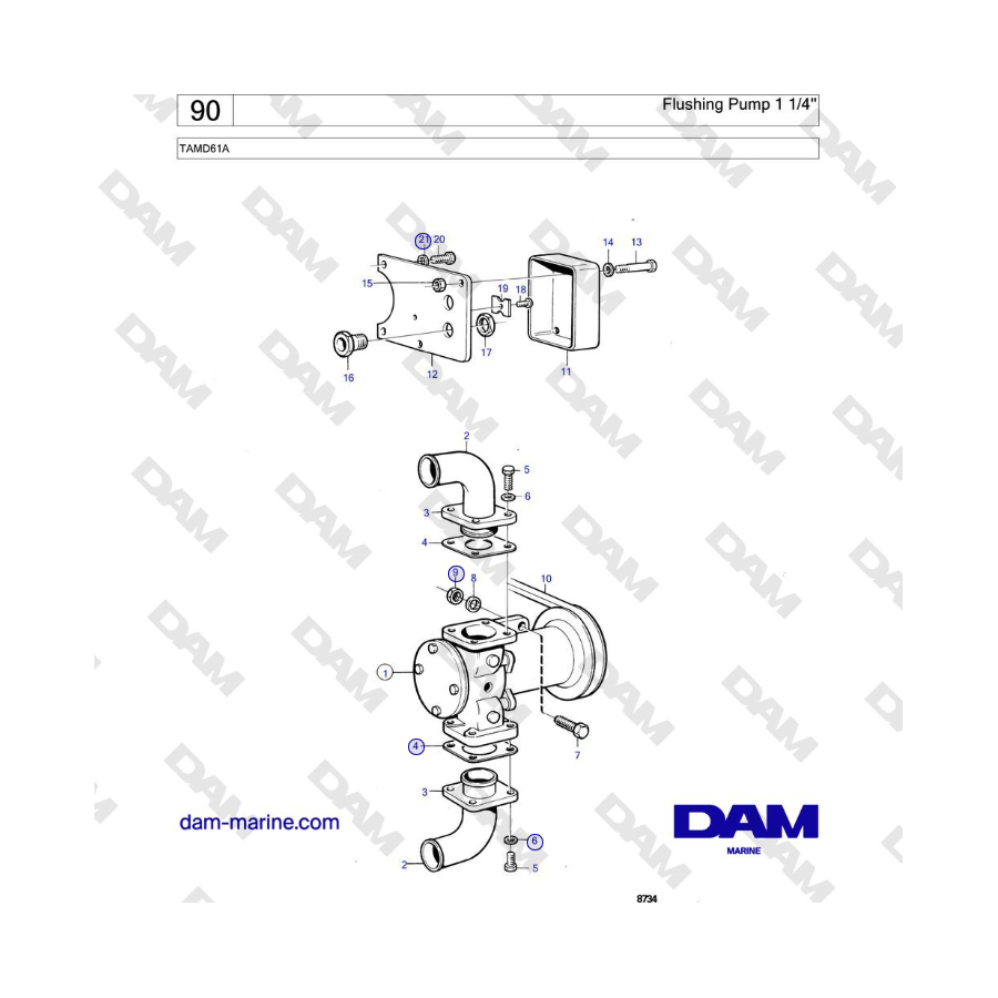 Volvo Penta TAMD61A - Flushing Pump 1 1/4''