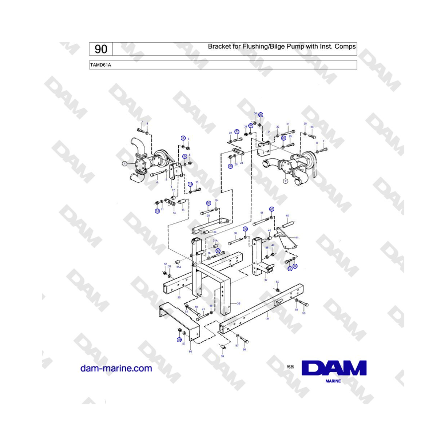 Volvo Penta TAMD61A - Bracket for Flushing/Bilge Pump with Inst. Comps 