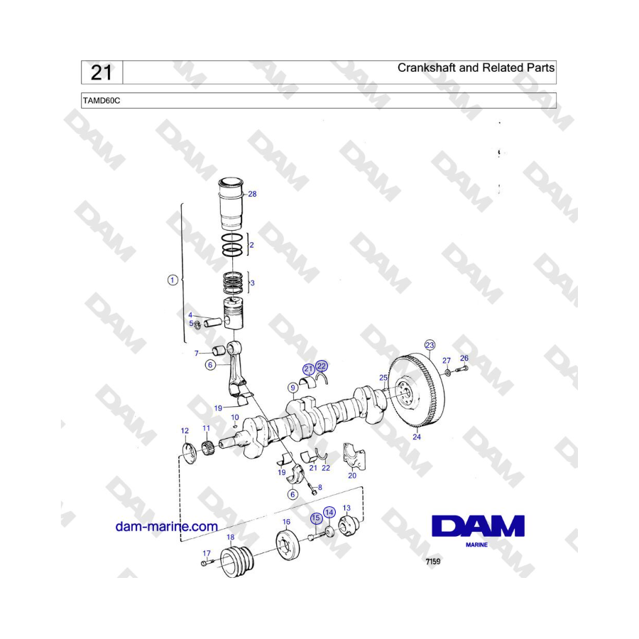 Volvo Penta TAMD60C - Crankshaft and Related Parts