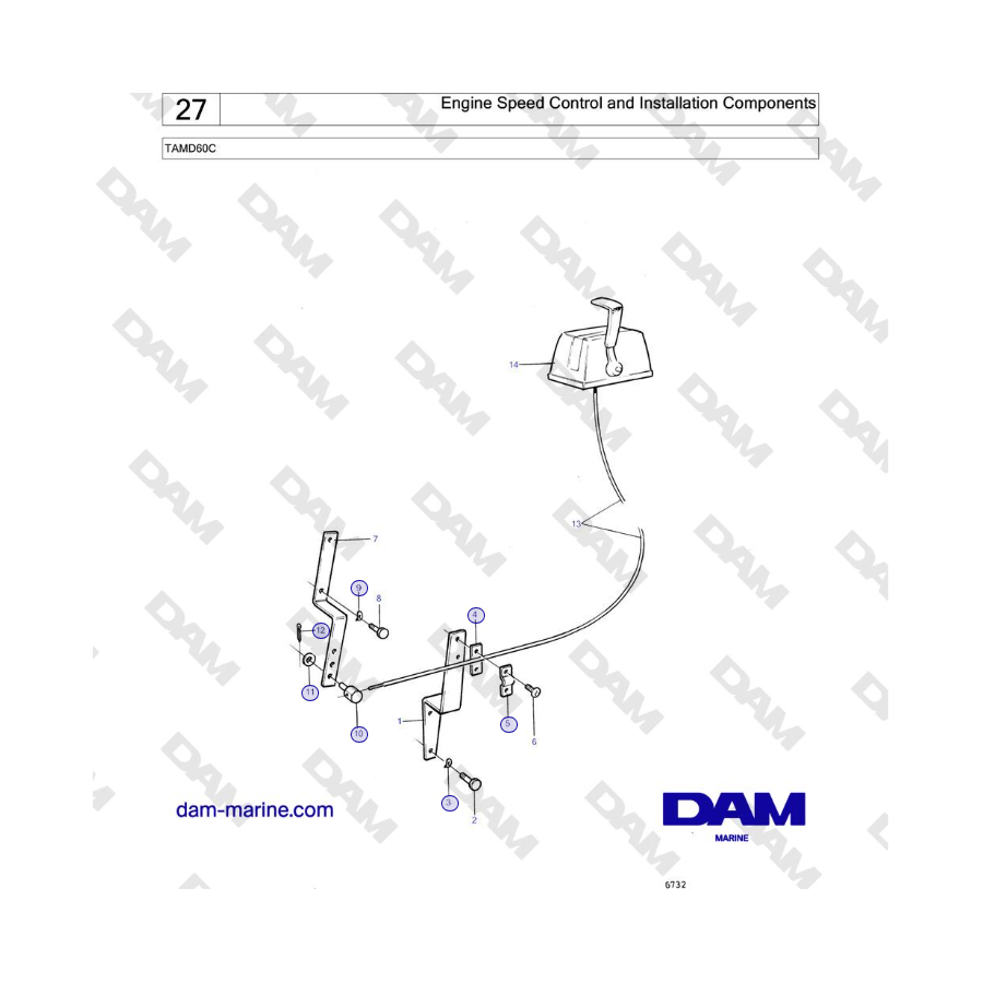 Volvo Penta TAMD60C - Engine Speed Control and Installation Components 