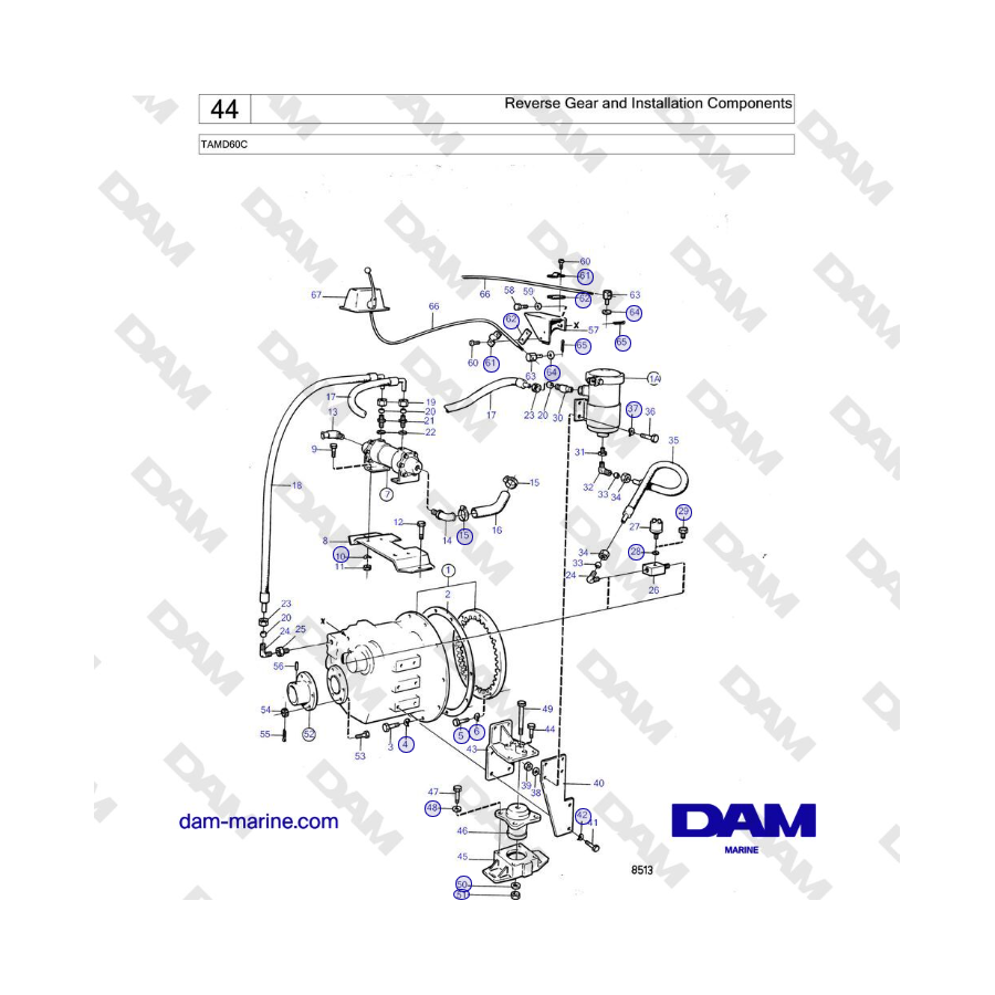 Volvo Penta TAMD60C - Reverse Gear and Installation Components