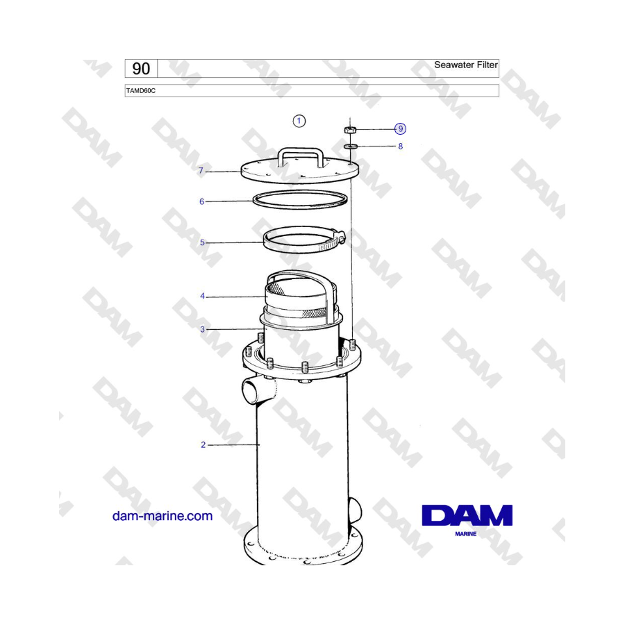 Volvo Penta TAMD60C - Seawater Filter