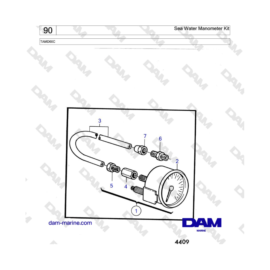 Volvo Penta TAMD60C - Sea Water Manometer Kit