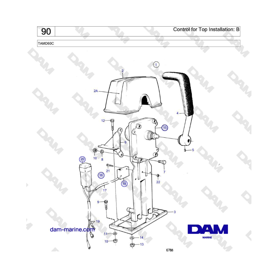 Volvo Penta TAMD60C - Control for Top Installation: B