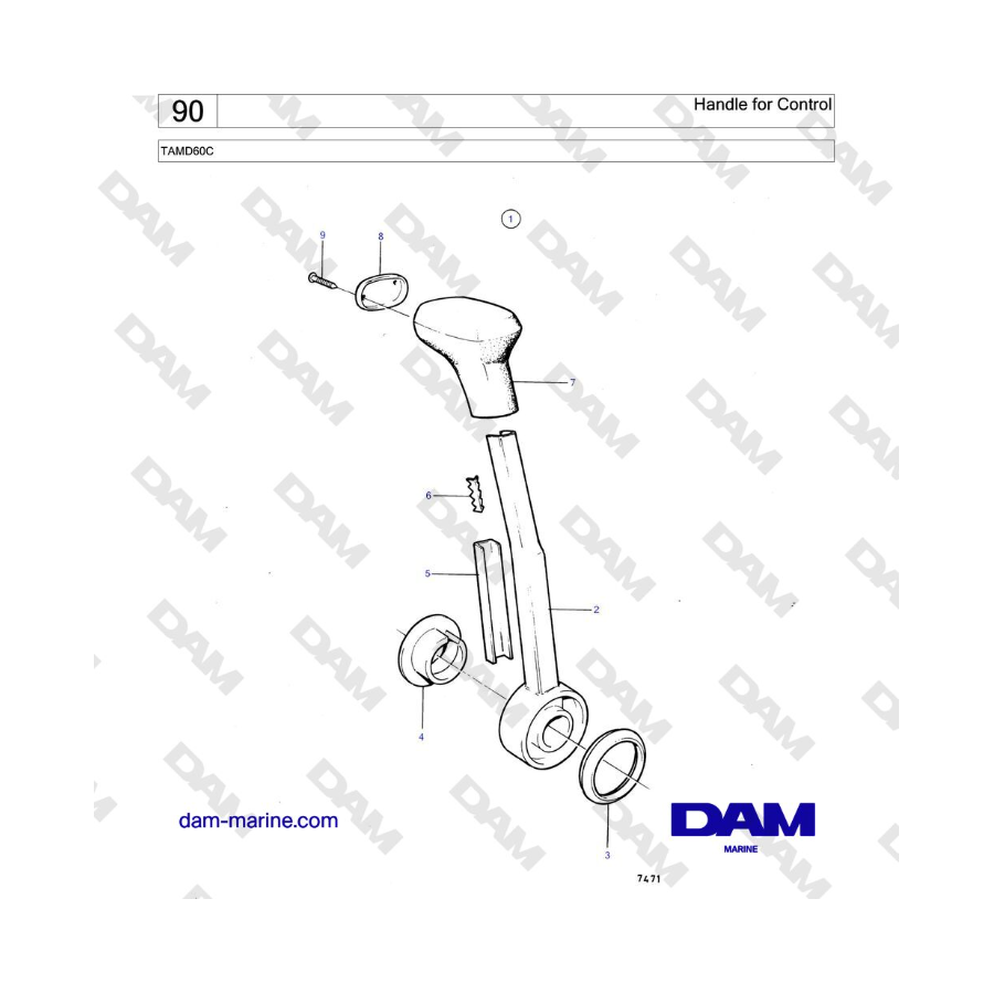 Volvo Penta TAMD60C - Handle for Control 