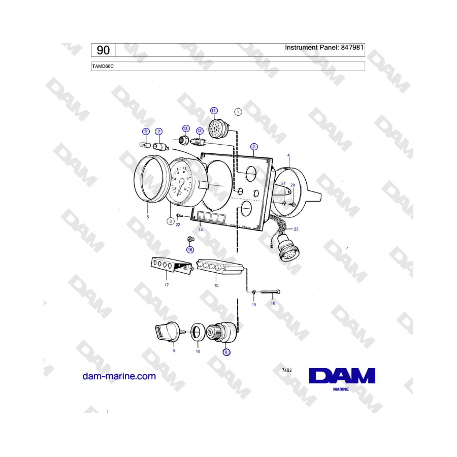 Volvo Penta TAMD60C - Instrument Panel: 847981