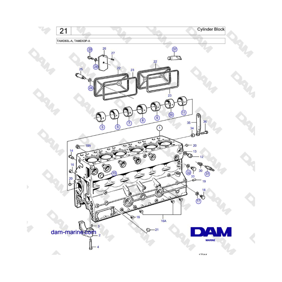 Volvo Penta TAMD63L-A, TAMD63P-A - Cylinder Block