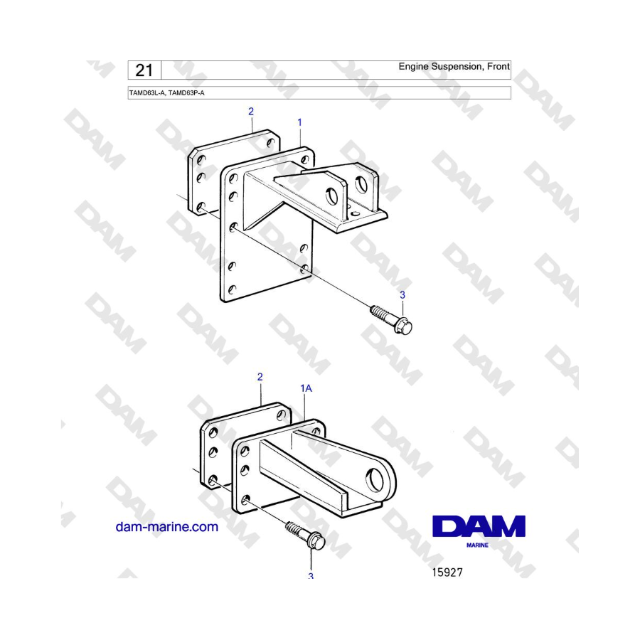 Volvo Penta TAMD63L-A, TAMD63P-A - Engine Suspension, Front