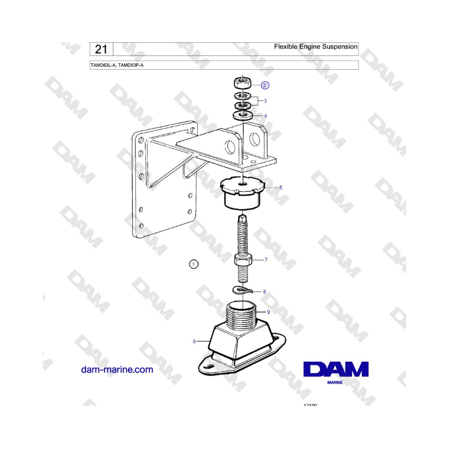 Volvo Penta TAMD63L-A, TAMD63P-A - Flexible Engine Suspension 